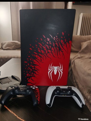 PS5 Spider-Man Edition console with Spider-Man controller