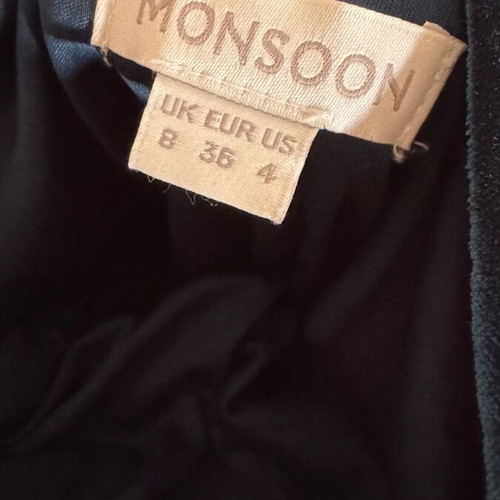 Velvet dress blue maroon small like new Monsoon