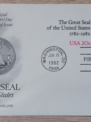 Φάκελος USA FDC μεταχειρισμένος 200 χρόνια The Great Seal 1982