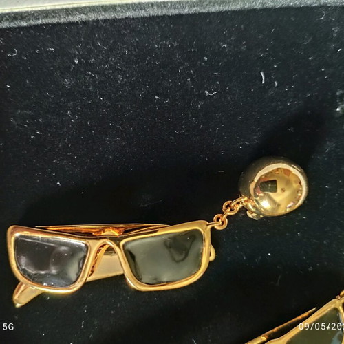 Moschino H&M Statement Earrings New, Gold Tone