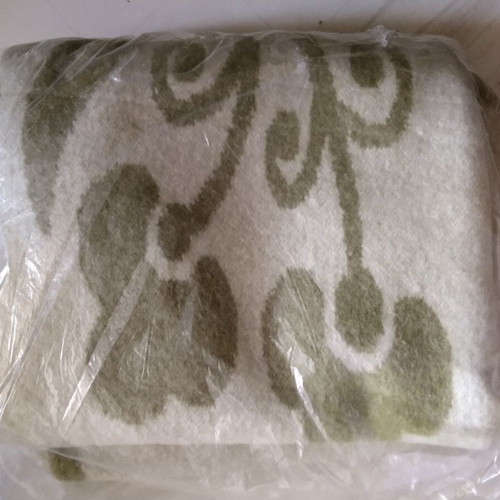 Vintage Biokarpet Klinto reversible wool blanket, new, double size