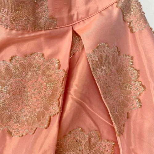 Topshop skirt new, taffeta with embroidery and pleats, pink salmon