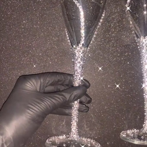 Handmade glasses with Swarovski crystals