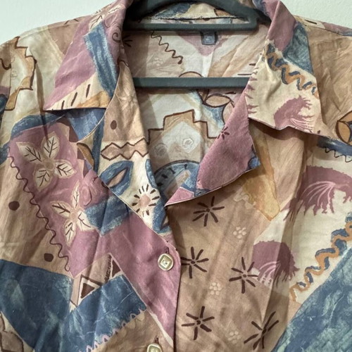 Vintage abstract shirt handmade, one size, like new, colorful, oversized fit
