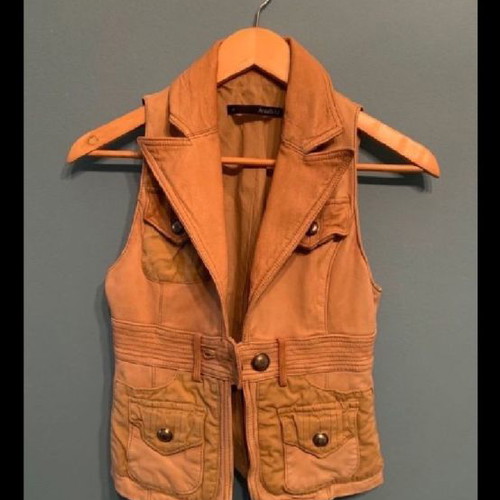 Anna Rita leather vest used, small, made of genuine leather