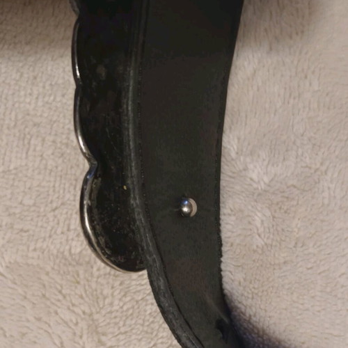Women's black belt with metal buckle used
