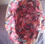 Calzedonia straw beach bag with floral fabric lining