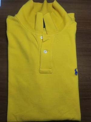 Ανδρικό μπλουζάκι polo Ralph Lauren κίτρινο μεταχειρισμένο, μέγεθος S