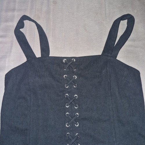 Forever21 Black Top with Honeycomb Back New
