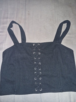 Forever21 Black Top with Honeycomb Back New