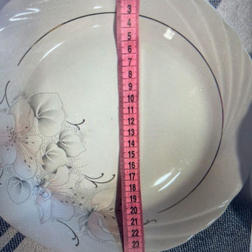 Provence dinner plates set of 6 like new, white with floral design
