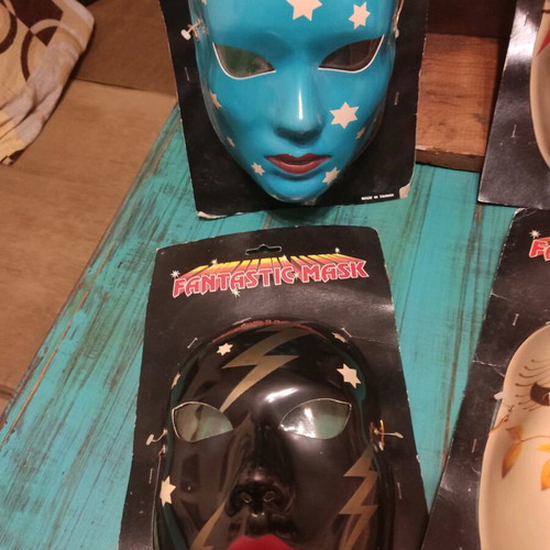 Vintage masks unused, set of 7 futuristic