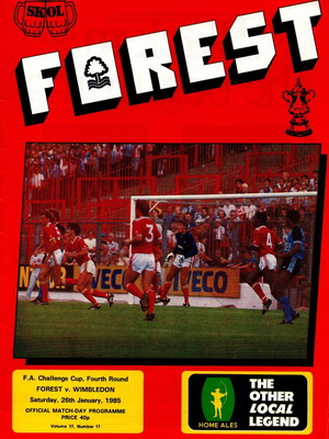Forest vs Wimbleton 1985 Cup Match Programme new