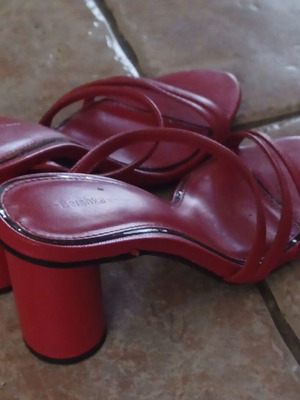 Zara red sandals size 38 like new