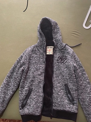 Jack Davis jacket with hood and zipper like new, size L