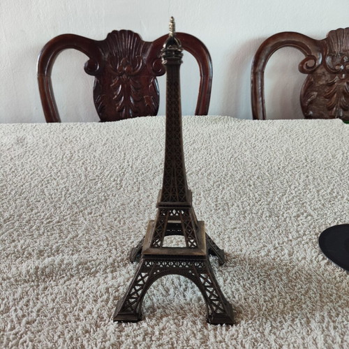 Metal Eiffel Tower decorative model, 22cm bronze finish