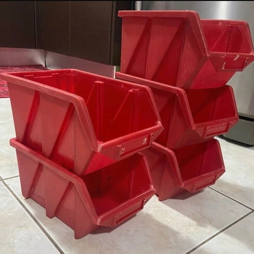 Plastic storage shelves used, pack of 5, made in Italy