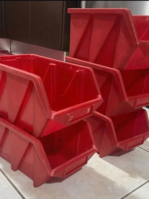 Plastic storage shelves used, pack of 5, made in Italy