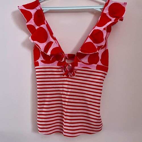 Fornarina summer striped red cotton blouse like new