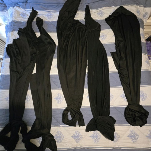 Sewing fabrics like new, pack of 5 pieces, black elastic