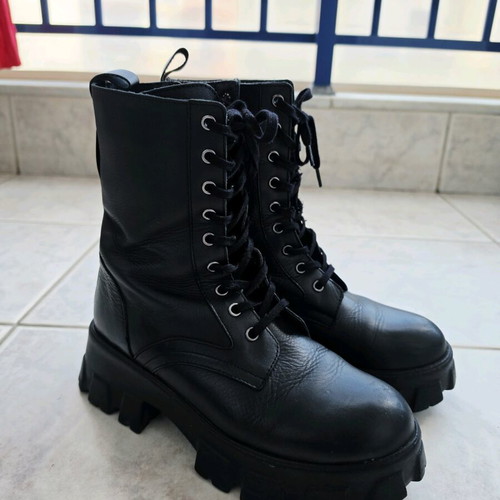 Papanikolaou Shoes leather boots like new, black, size 39