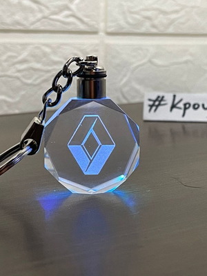 Renault car keychain with 7-color LED light new