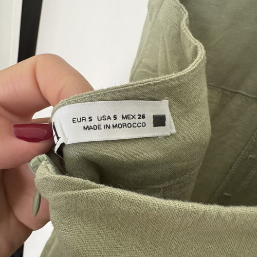 Zara Midi Linen Dress with Buttons and Open Back, used, size S