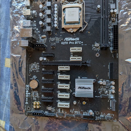 Asrock Q270 Pro BTC+ motherboard with i5 6500 CPU like new