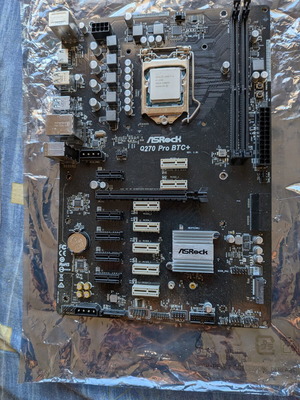 Asrock Q270 Pro BTC+ motherboard with i5 6500 CPU like new