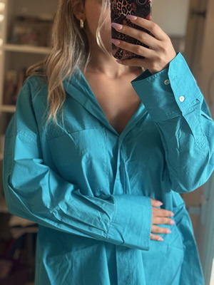 Zara oversized τιρκουάζ πουκάμισο XL σαν καινούργιο
