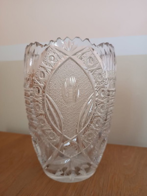 Crystal vase Bohemia style like new, vintage, height 20cm