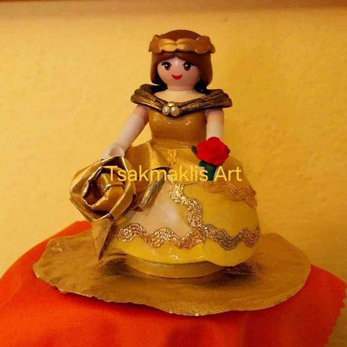 Custom Playmobil Belle figure in yellow gown new