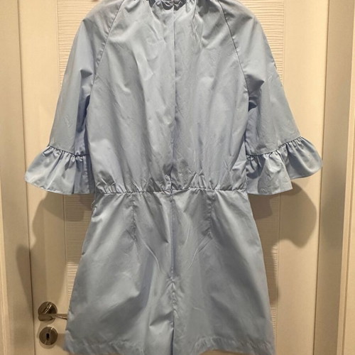 Sandro Paris jumpsuit cotton like new, size 40, white and blue