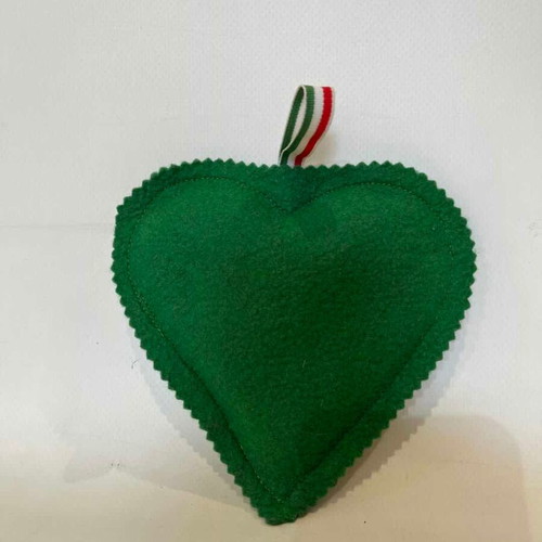 Vintage Hungarian traditional embroidered felt heart wall decoration 18x14
