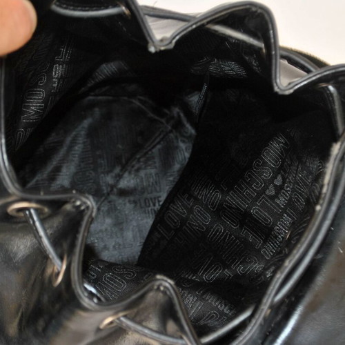 Love Moschino black backpack with 3D logo, like new