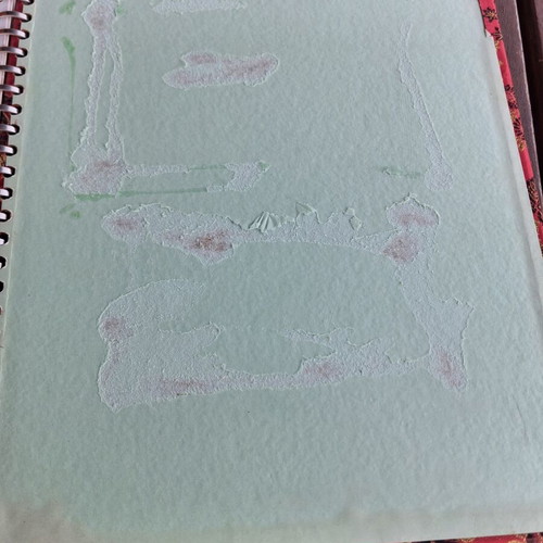 Vintage photo album with music box used, fabric cover