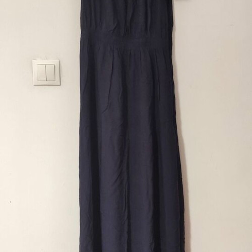 Long dark blue viscose dress Anel L-XL