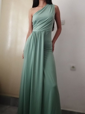 Italian long elegant green bodycon dress, size M