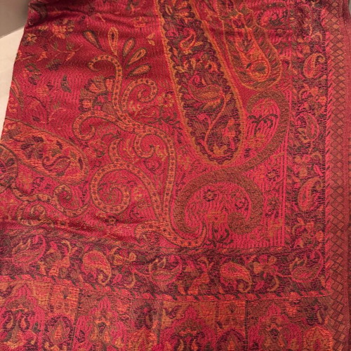 Cotton and silk scarf in red, like new