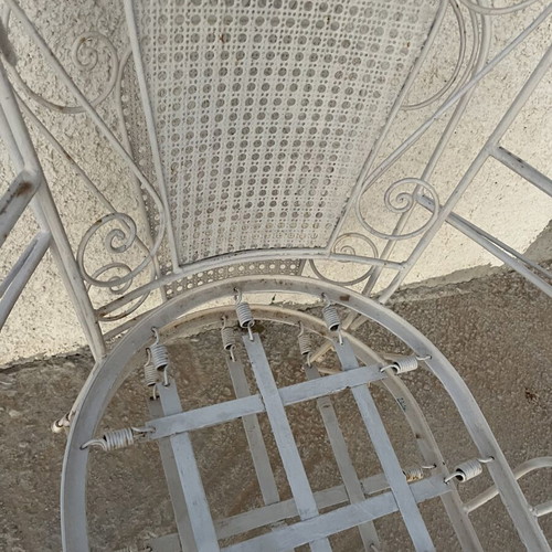 Fer Forge metal garden armchairs, set of 4