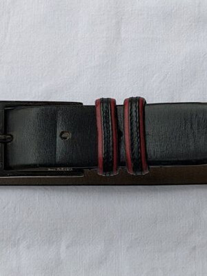 Intervista men's belt used, leather, black and red, size 105