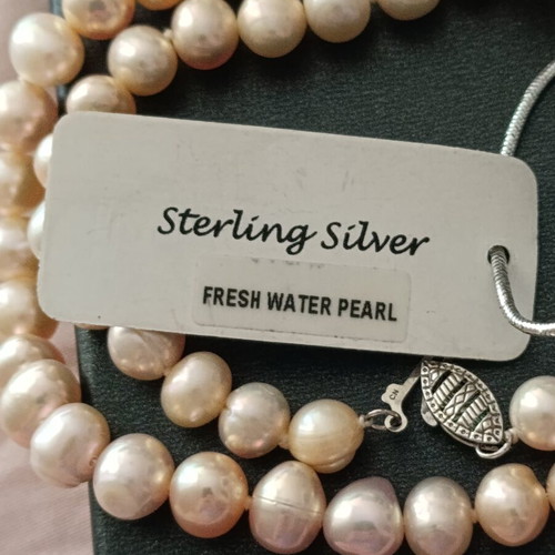 Gemma C Pearl Necklace New York with 925 Silver Clasp, New