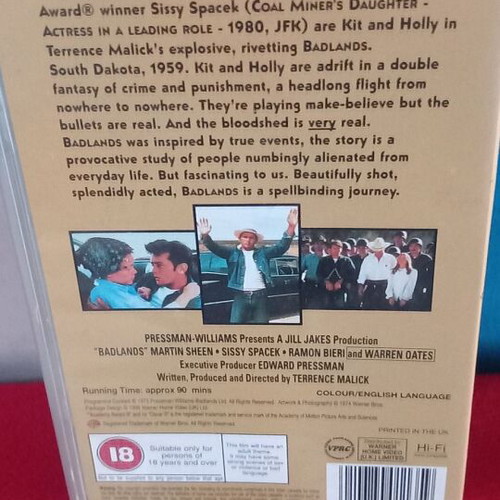 Badlands VHS tape, adventure and action