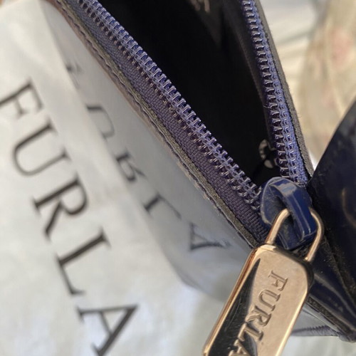 Furla shoulder bag like new, blue patent leather