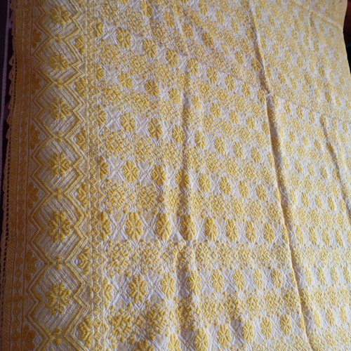 Vintage loom blanket throw used