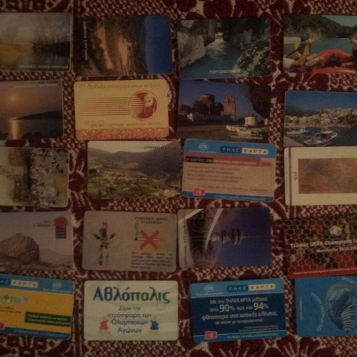 Phone cards used, pack of 20 pieces