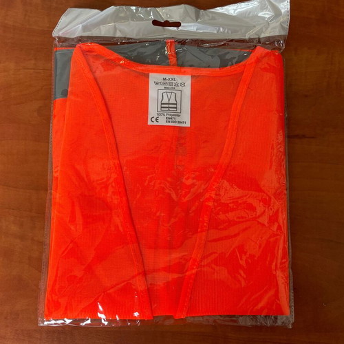 Safety vest with reflective strips new, orange