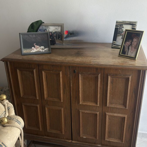 Vintage carved cabinet with two doors used