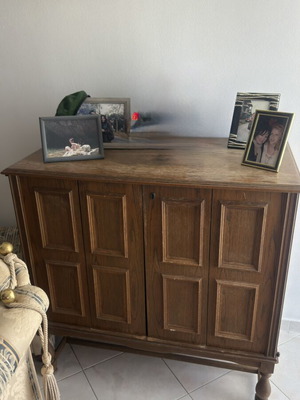 Vintage carved cabinet with two doors used