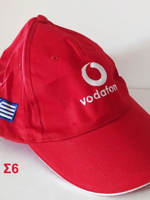 Καπέλο Jockey Vodafone Σ6 σαν καινούργιο, κόκκινο βαμβακερό